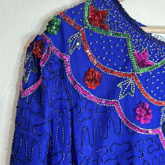 Cervelle ladies beaded sequin silk blouse top size 3X - Picture 5 of 11